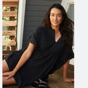 RUFFLED COVER-UP MINI DRESS